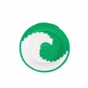 panier mural tissage spirale vert et blanc