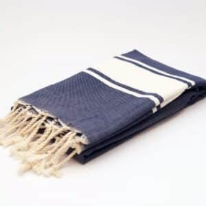 Fouta XXL - 200 cm x 100 cm- Serviette pour Hammam, Sauna, Spa, Plage ou Pique-nique - 100 % Coton - Artisanale