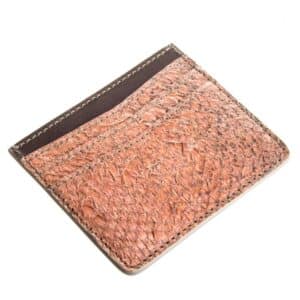 un porte-cartes en cuir de peau de saumon "Browny Cardholder"
