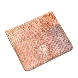 un porte-cartes en cuir de peau de saumon "Mimosa Cardholder"