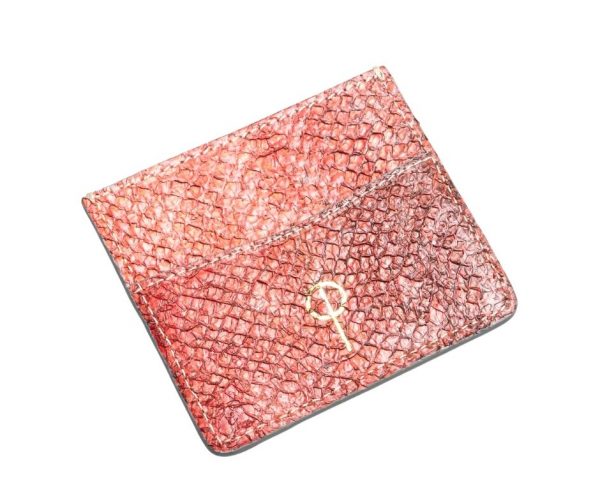 un porte-cartes en cuir de peau de saumon "Rudhira Cardholder"
