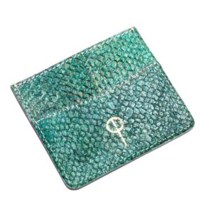 un porte-cartes en cuir de peau de saumon "Smeraldo Cardholder"