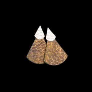 Boucles d'oreilles en cuir de peau de saumon "Triggerfish Aurum"
