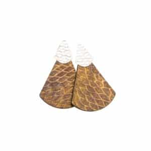 Boucles d'oreilles en cuir de peau de saumon "Triggerfish Aurum"
