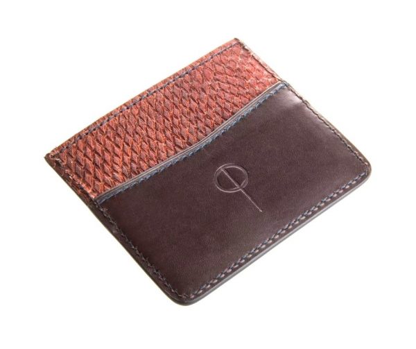 un porte-cartes Porte-cartes en Triggerfish et cuir de vachette "Triggerfish Rudhira"