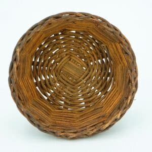 Corbeille marron rond en Rotin