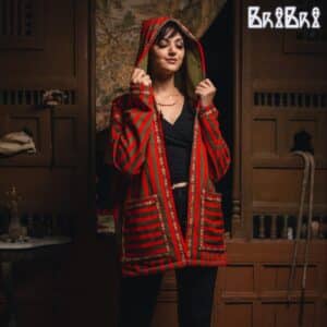 Manteau en coton laine rouge
