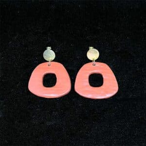 Boucles d'oreilles terracotta et argent plaqué or handmade