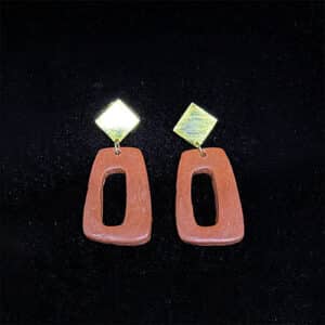 Boucles d'oreilles en terre cuite et argent pour femme