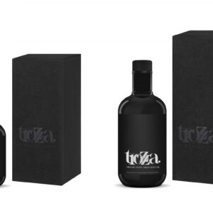 Huile d'olive 2 bouteilles 250ml et 500 ml noire avec emballage