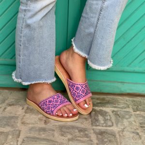 mules-en-cuir-kmar-rose