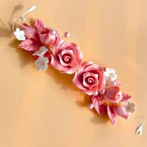 Fleurs "Bouque de 2 rose " en sucre comestibles
