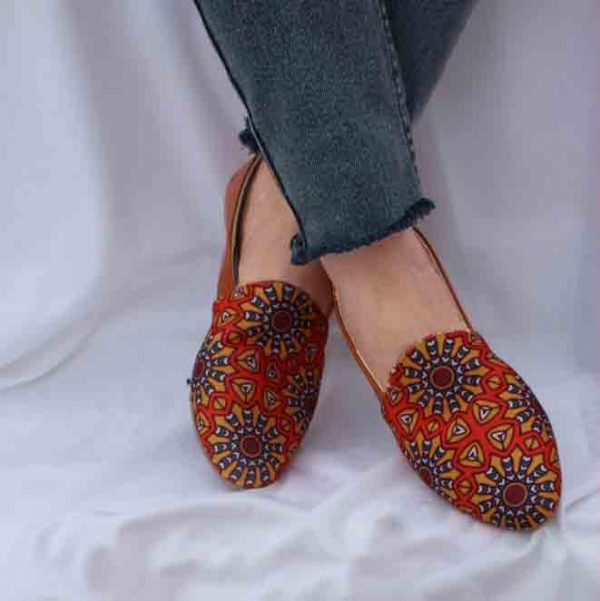 mocassin artisanale orange