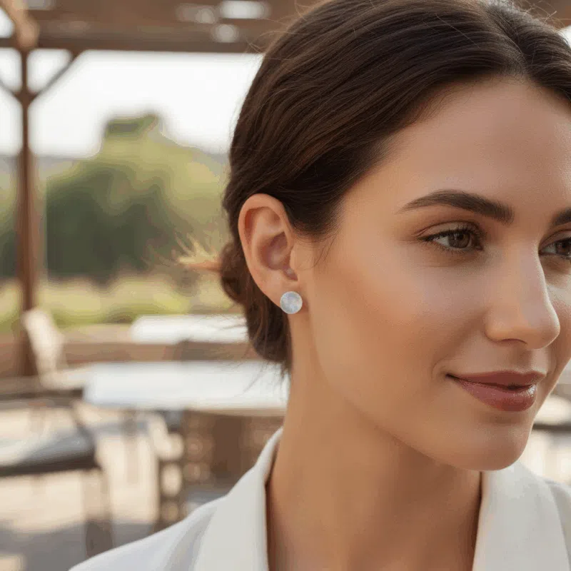 Boucles D'Oreilles En Pierre De Lune Et Argent 925 - 23.17 Carats, 31x6 Mm, Neuf Avec Étiquettes