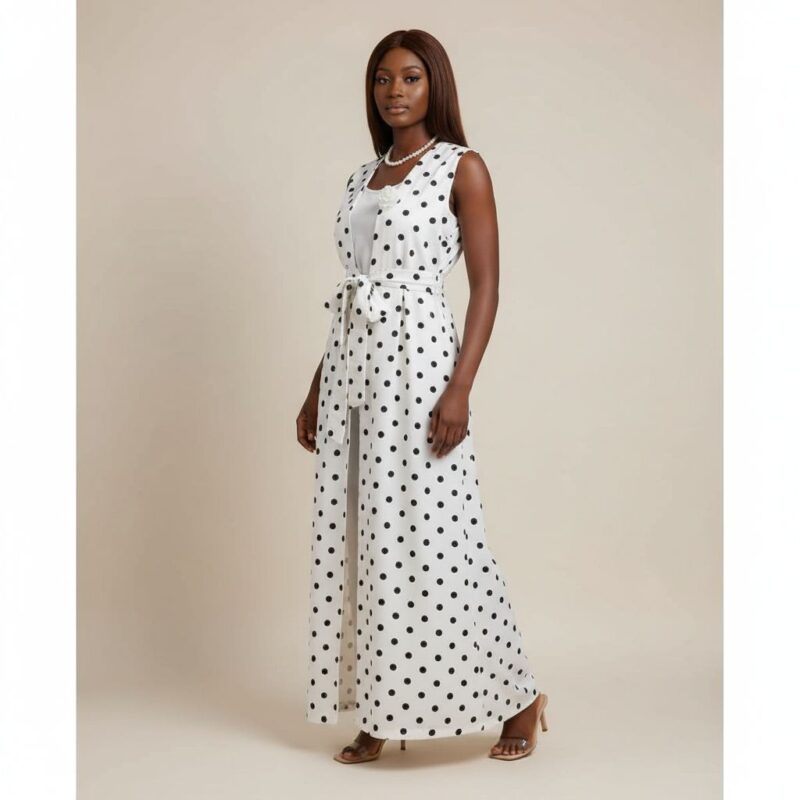 KIMONO A POIS SANS MANCHES - Image optimisée